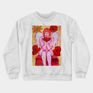 Zahra, Angel image part of an Angel oracle card deck - Renate van Nijen Crewneck Sweatshirt